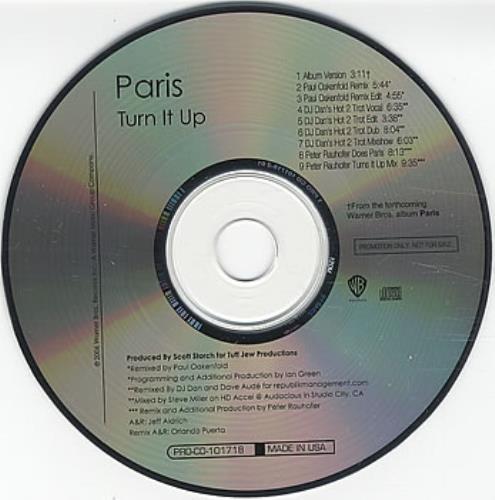 Paris Hilton Turn It Up US CD single (CD5 / 5